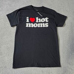 Danny Duncan Mens Medium T-Shirt Black I Heart Hot Moms Graphic Tee DD253-TS-BK